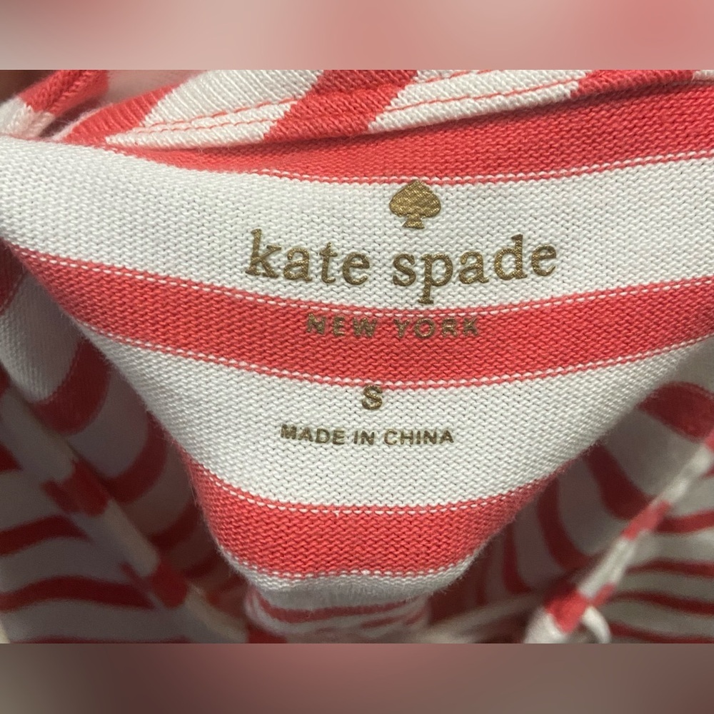 KATE SPADE New York Women’s Classic Red and White Striped Dress Sz Small - Picture 2 of 3